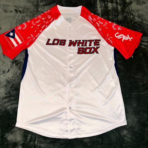 Sportswear Unlimited Heritage Jersey Men Medium White Los White Sox Puerto Rican - Picture 1 of 7